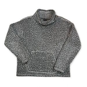 Eddie Bauer Grey Sherpa Cowl Neck Pullover Medium